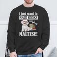 Cute Glasses Read Books & Pet My Maltese Lover Sweatshirt Gifts for Old Men