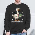 Cute Goose I Love Future Teacher Reading Books Sweatshirt Gifts for Old Men