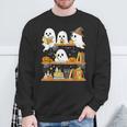Cute Halloween Ghost Bookshelf Cat Book Lover Sweatshirt Gifts for Old Men Cute Halloween Ghost Bookshelf Cat Book Lover Sweatshirt Gifts for Old Men