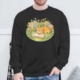 Cute Kawaii Cat Books Flowers Sweatshirt Gifts for Old Men Cute Kawaii Cat Books Flowers Sweatshirt Gifts for Old Men