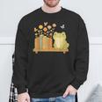 Cute Kawaii Frog Books Flowers Sweatshirt Gifts for Old Men Cute Kawaii Frog Books Flowers Sweatshirt Gifts for Old Men