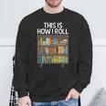 Cute Library Art For Men Women Book Reader School Librarian Sweatshirt Gifts for Old Men