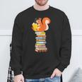 Cute Squirrel Reading Women's Tops Book Lovers Sweatshirt Gifts for Old Men