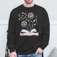 Dandelion Floral Book Reading Lovers Graphics Sweatshirt Gifts for Old Men
