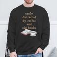 Dark Academia Aesthetic Easily Distracted By Coffee And Book Sweatshirt Gifts for Old Men