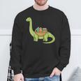 Dinosaur Librarian Book Lover Reading Brontosaurus Sweatshirt Gifts for Old Men