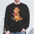 Dinosaur Reading Book Dino Reading Book Lovers Book Readers Sweatshirt Gifts for Old Men