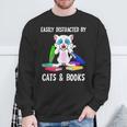 Distracted By Cats Coffee And Books Sweatshirt Gifts for Old Men