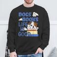Dog Books Life Is Great Sweatshirt Gifts for Old Men