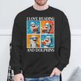 Dolphin Love Reading And Dolphins Child Book Lover Sweatshirt Gifts for Old Men Dolphin Love Reading And Dolphins Child Book Lover Sweatshirt Gifts for Old Men
