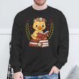 Duck Reading Book Graphic Duck With Book Floral Sweatshirt Gifts for Old Men
