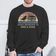 Easily Distracted By Birds & Books Retro Birding Bird Sweatshirt Gifts for Old Men