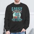 Easily Distracted By Books And Dragons Nerds Sweatshirt Gifts for Old Men