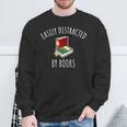 Easily Distracted By Books Shirt Reading T-Shirt Sweatshirt Gifts for Old Men