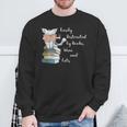 Easily Distracted By Books Wine And Cats Lover Sweatshirt Gifts for Old Men Easily Distracted By Books Wine And Cats Lover Sweatshirt Gifts for Old Men