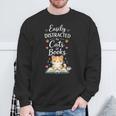 Easily Distracted By Cats And Books Cat & Book Lover Sweatshirt Gifts for Old Men