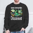 Easily Distracted By Coffee Books And Dragons Fantasy Sci-Fi Sweatshirt Gifts for Old Men