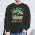 Easily Distracted By Dholes & Books Retro Wild Dogs Lover Sweatshirt Gifts for Old Men