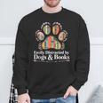 Easily Distracted By Dogs And Books Reading Sweatshirt Gifts for Old Men Easily Distracted By Dogs And Books Reading Sweatshirt Gifts for Old Men