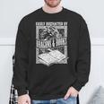Easily Distracted By Dragons & Books Artwork Sweatshirt Gifts for Old Men