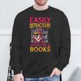 Easily Distracted By Dragons And Books Booknerd Dragon Lover Sweatshirt Gifts for Old Men