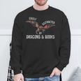 Easily Distracted By Dragons And Books Nerd Readers Sweatshirt Gifts for Old Men