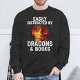 Easily Distracted By Dragons And Books Reading Sweatshirt Gifts for Old Men Easily Distracted By Dragons And Books Reading Sweatshirt Gifts for Old Men
