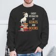 Easily Distracted By Goats And Books Goats And Book Reading Sweatshirt Gifts for Old Men