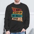 Eat Sleep Read Repeat Reading Books Reader Bookworm Sweatshirt Gifts for Old Men