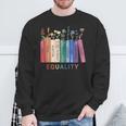 Equality Flower Books Equal Rights Social Justice Feminist Sweatshirt Gifts for Old Men