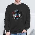 Evil Eye Comic Book Art Eyes Red Blue Grunge Aesthetic Sweatshirt Gifts for Old Men