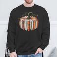 Fall Book Pumpkin Retro Reading Halloween Teacher Sweatshirt Gifts for Old Men