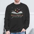 FALL INTO A GOOD BOOK Reader Autumn Reading Books Meme Sweatshirt Gifts for Old Men
