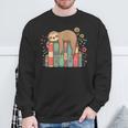 Floral Sloth Sleeping On Books Sweatshirt Gifts for Old Men Floral Sloth Sleeping On Books Sweatshirt Gifts for Old Men