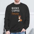 Fox Books Coffee Foxes Women Fox Graphic Cute Fox Lovers Sweatshirt Gifts for Old Men