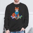 Fox Nerd Reading Books Bookworm Library Book Sweatshirt Gifts for Old Men Fox Nerd Reading Books Bookworm Library Book Sweatshirt Gifts for Old Men