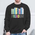 Freadom Books Reader Librarian Reading Sweatshirt Gifts for Old Men