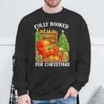Fully Booked For Christmas Holiday Book Lover Santa Sweatshirt Gifts for Old Men