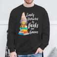 Garden Gnome Easily Distracted By Books Gnomes Sweatshirt Gifts for Old Men Garden Gnome Easily Distracted By Books Gnomes Sweatshirt Gifts for Old Men