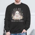Ghost Book Lover Let Me Read In Peace Tee Sweatshirt Gifts for Old Men