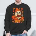 Ghost Reading Book Lovers Autumn Fall Halloween Sweatshirt Gifts for Old Men