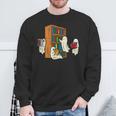 Ghosts Reading Books Teacher Halloween Librarian Boooks Sweatshirt Gifts for Old Men