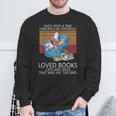 A Girl Who Loves Books Cats And Dogs Cat Book Reading Sweatshirt Gifts for Old Men
