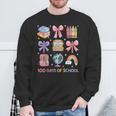 Girls 100 Days Of School Coquette Bow Pencil Bus Book Crayon Sweatshirt Gifts for Old Men Girls 100 Days Of School Coquette Bow Pencil Bus Book Crayon Sweatshirt Gifts for Old Men