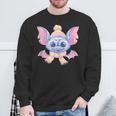 Goat Open Book Reading Animal Lover Graphic Portrait Round Sweatshirt Gifts for Old Men