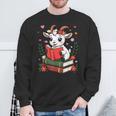 Goat Reading Book Graphic With Floral Sweatshirt Gifts for Old Men Goat Reading Book Graphic With Floral Sweatshirt Gifts for Old Men