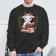 Goat Reading Book Graphic Goat With Book Floral Sweatshirt Gifts for Old Men Goat Reading Book Graphic Goat With Book Floral Sweatshirt Gifts for Old Men