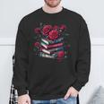 Gothic Books Roses Dark Academia Vintage Library Romance Sweatshirt Gifts for Old Men