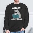 Grey Cat Reading Book Busy Doing Book Related Things Men Women Kids Sweatshirt Gifts for Old Men