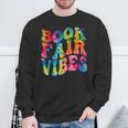 Groovy 70s Book Fair Vibe Tie Dye Reading School Librarian Sweatshirt Gifts for Old Men